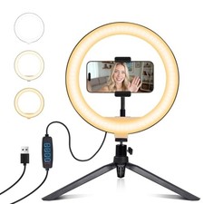 Selfie Ring Light 10" with Tripod Stand and Phone Holder, LED Ring 10-inch