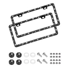 2pk Bling License Plate Frames Sparkly Rhinestone License Plate Frame For Women