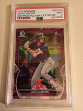 2023 Bowman Chrome Juan Chacon #64/199 Fuchsia REFRACTOR #BCP-105 Graded PSA 9
