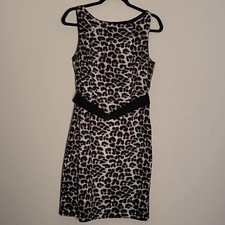 Ann Taylor Leopard Print Sleeveless Dress Sz 8 Mobwife Office Business casual