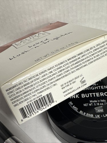 LAURA GELLER Baked Blush-N-Brighten Marbleized Blush 4g Pink Buttercream & Brush - Picture 7 of 7