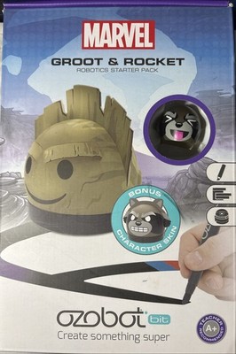 Ozobot Marvel Groot & Rocket Robotics Starter Pack Opened Never Used