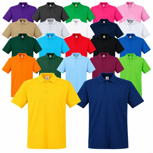 Fruit of the Loom Premium  Polo Shirt Workwear 100% Cotton Short Sleeve VARIOUS