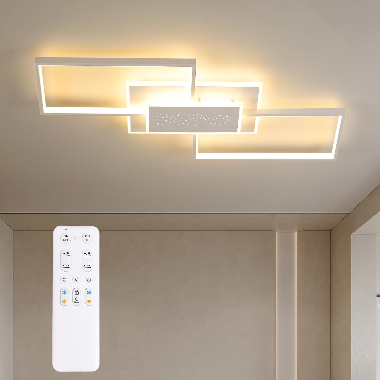 Plafoniera LED Smart 80cm 50W Telecomandata | Luce Dinamica 3000-6500K