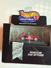Hot Wheels 1 64 Diecast Never Opened Porsche 550 Spyder Red In Collector Case
