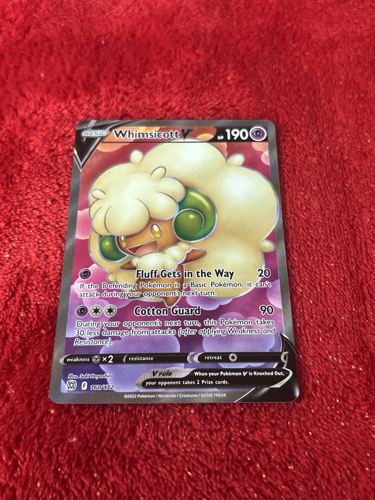 Whimsicott V (Full Art) 160/172 Swsh09: Brilliant Stars Holo Near Mint