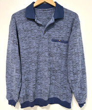 M/L Vtg 70s Blue Black Striped Soft Terrycloth Surf Skate Dogtown Men's Shirt