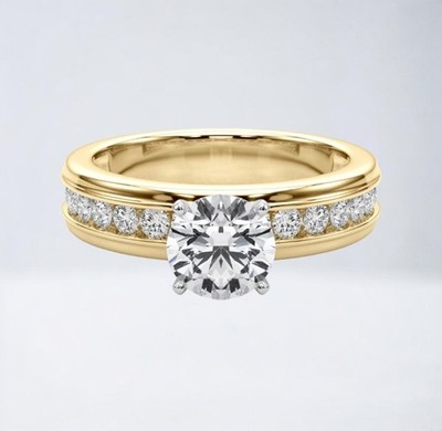 2,00 ct Rundschliff IGI-zertifiziert im Labor gezüchteter Diamant Ehering 14 ...