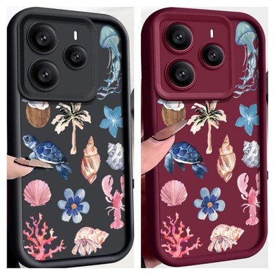 Hülle für Xiaomi 14T 13C Redmi Note 14 13 12 11 Pro Silikonhülle Meeresmotiven