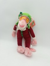 Vintage Pink Panther Plush Christmas Holiday Stuffed Toy Tags Green Hat 17  