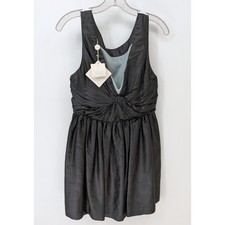 NWT Lorick New York $210 Sz 10 Black 100% Silk Bowlin Ruched Knot Flounce Skirt