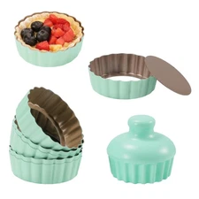 Mini Tart Pan Set, 6PCS 3.6 Inch Tart Pans with Removable Bottom and Tart Tam...