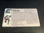 gi joe lot File Card 1994 Metal Head Nice Condition