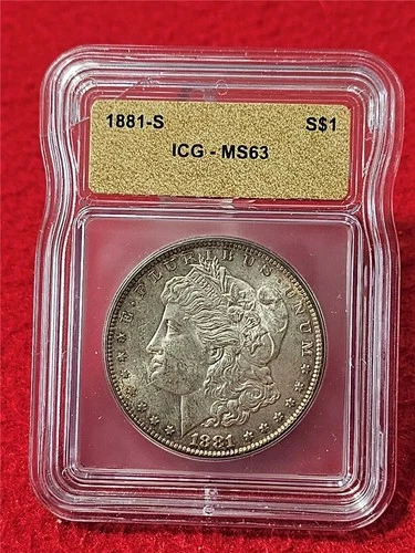 1881-S  MORGAN SILVER DOLLAR  ICG  MS 63                                 #T1642