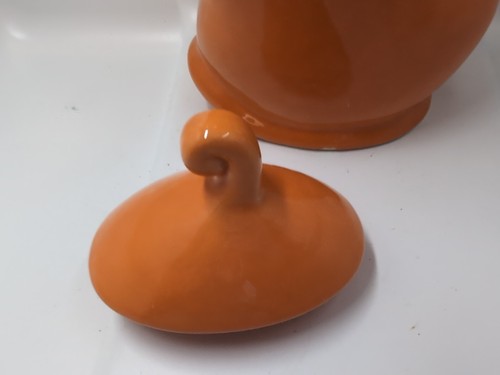 Ganz 9.75" Orange Dancing Teapot Whimsical Sassy Pottery Decorative Use Only - Picture 3 of 8