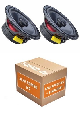 Lautsprecher Boxen vorne Ground Zero GZRF 6.5SQX für Alfa Romeo 147 2x Tief-Mitt