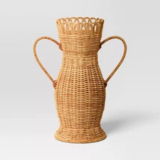 Loop Rim Wicker Vase - Threshold