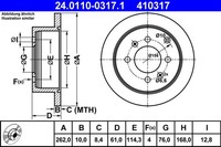 2X ATE Bremsscheibe 24.0110-0317.1 FüR MS Magentis KIA GD Matrix EF FC Sonata 4
