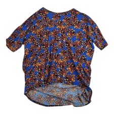 LuLaRoe Irma Short Sleeve Tunic Top High Low Shirt Floral Plus Size 2XL