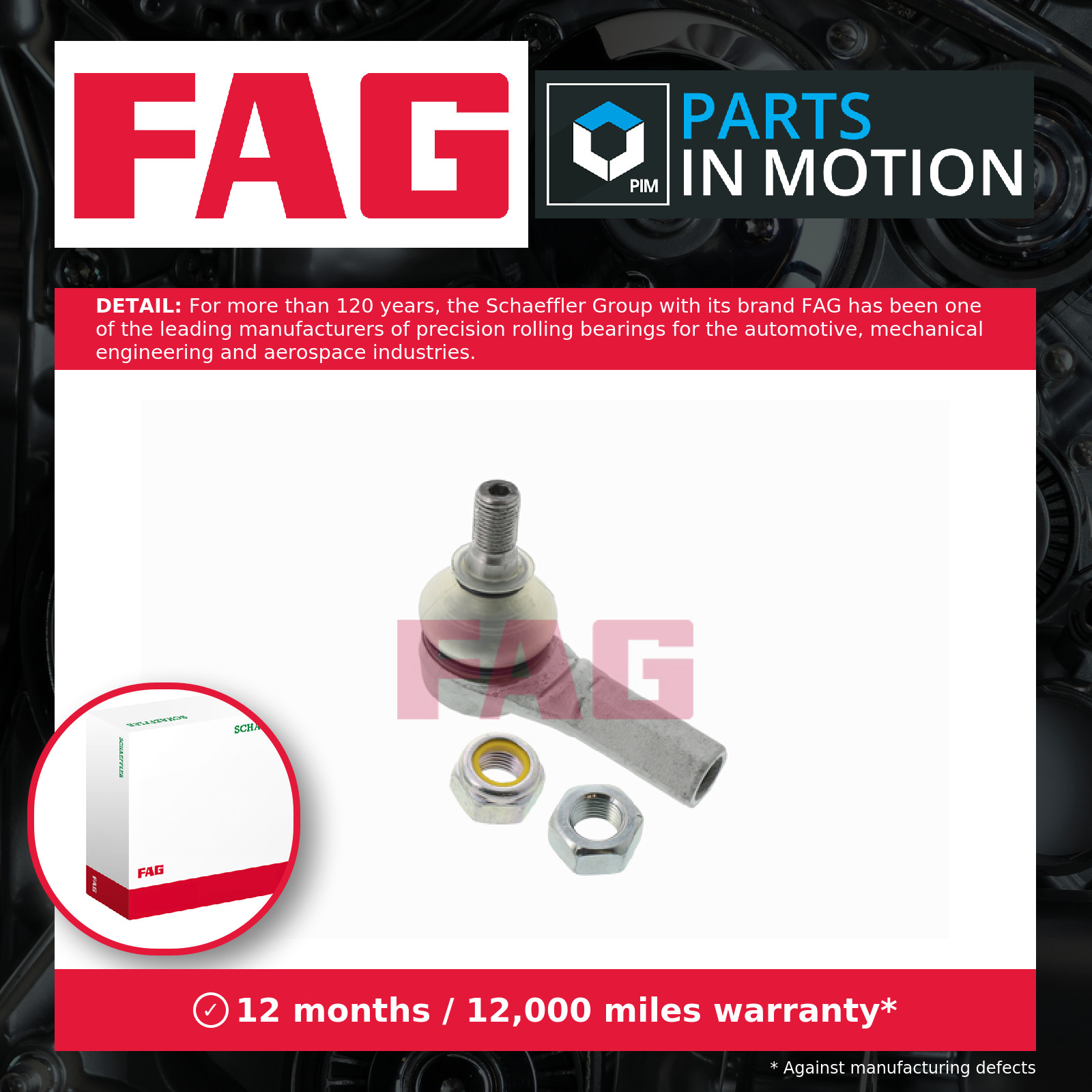 Tie / Track Rod End fits SUBARU JUSTY G3X 1.3 1.5 2003 on Joint FAG Quality New