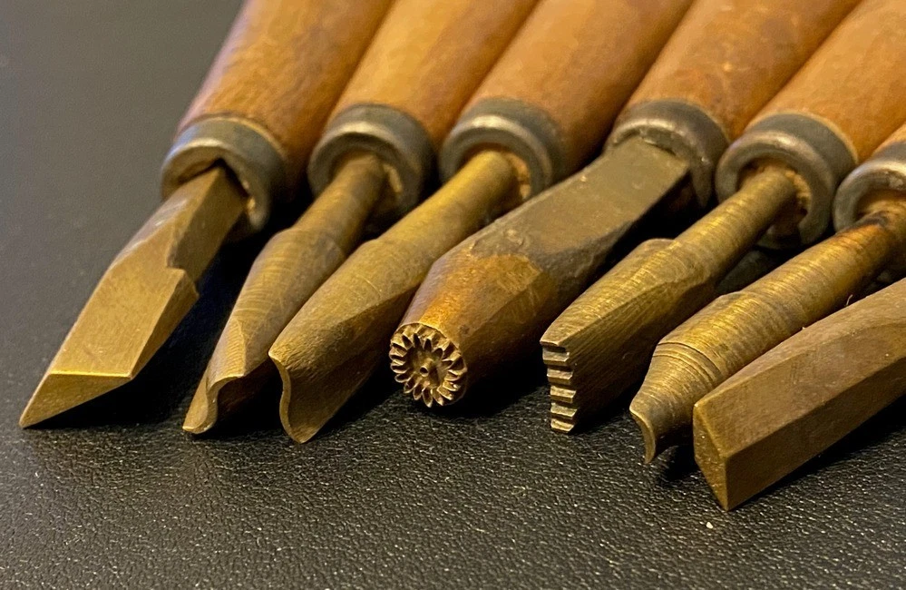 Konvolut Vergoldestempel Buchbinderei Handvergolden Stempel Vergolden Vintage