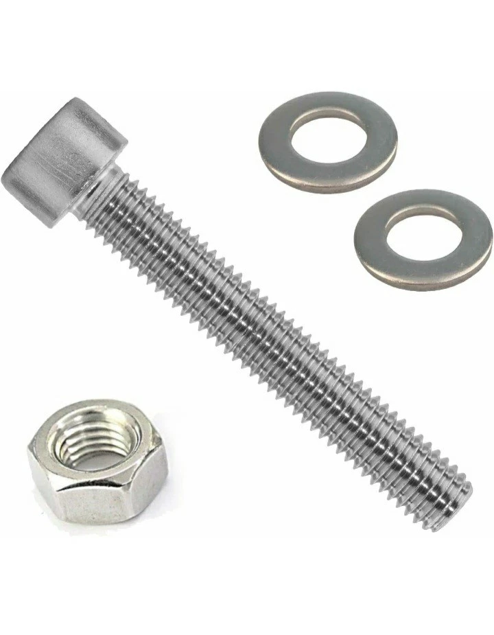 10 x Schrauben M6 x 40 mm Mutter Scheiben komplett Set Edelstahl   - Bild 2 von 4