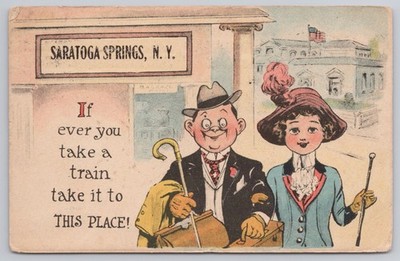 Saratoga Springs NY If ever you take a train take it to This Place DB Postcard