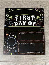 2pc First  Last Day of School Chalkboard Set - 12x10 Reusable Milestone Signs