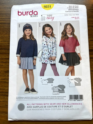 burda kids 9351 Shirt & Dress - New and Uncut
