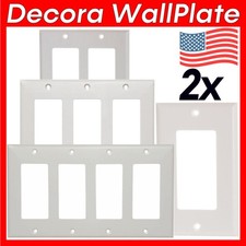 2 Pack Wall Plate Switch Outlet Cover Decorative 1 2 3 4 Gang Wall Plate White
