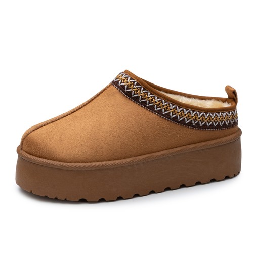 Alpine Swiss Emily Mujer Plataforma Zapatillas Esponjosas Cálidas Sin Cordones Botín Corto