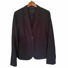 Banana Republic Women  s Black Microdot Blazer Size 8 Two-Button Classic Chic EUC
