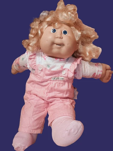 1985 Cabbage Patch Kid Cornsilk Blonde Curly Hair Head Mold # 10 W CPK Pink...