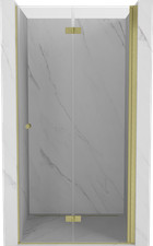 Mexen Mist-F Klappbare Duschwand 75 cm, Transparent, Gold gebürstet