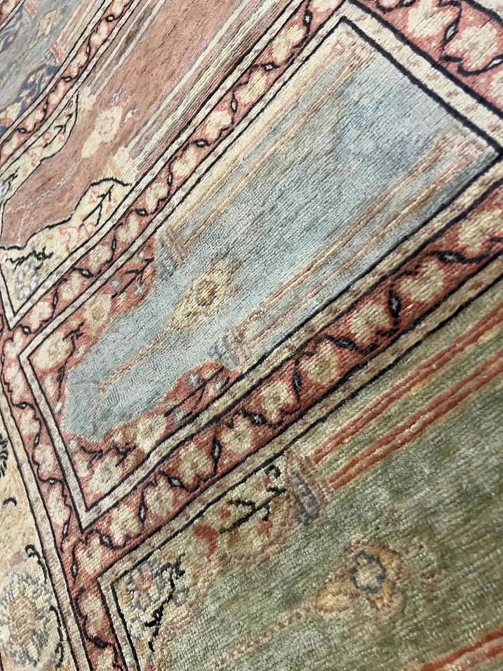 ARTÍCULO DE COLECCIONISTA Impresionante Alfombra de Oración Turca Kaisary de Seda Natural De Colección Foto 4 de 4