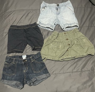 Girls 4T Shorts Skirt Lot Old Navy Denim Knit Green 4 Pc Clothing Bundle