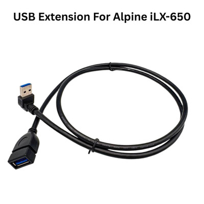 USB EXTENSION CABLE for Alpine ILXW650 ILX-W650 Receiver 90 degree Male 1M 3.35'