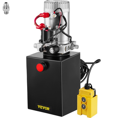 #ad 6 Quart Hydraulic Pump Single Acting 12V Metal Reservoir for Dump Trailer Power $153.99