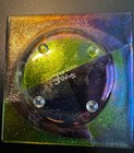 Signed Shepardson Studios Dichroic Fused Art Glass Dish/Coaster  5” Square — photo 3