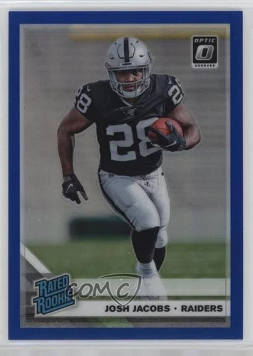 2019 Panini Donruss Optic Rated Blue Prizm /150 Josh Jacobs #158 Rookie RC