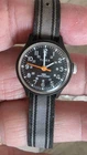 Vintage 1980s Timex Camper Mechanical Manual Wind Military Field Watch Black