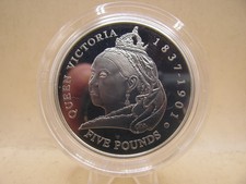 BULLION - Silver Proof Coin METRIC 1oz - 2001 £5 Queen Victoria Guernsey 95.00 per troy oz
