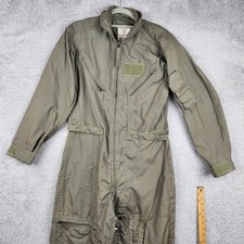 Vintage U.S. Military Flight Coveralls Mens 38R Green CWU-27/P Fire Resistant
