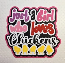 Chicken Girl Title.  Scrapbook, Card Making Paper Piecing