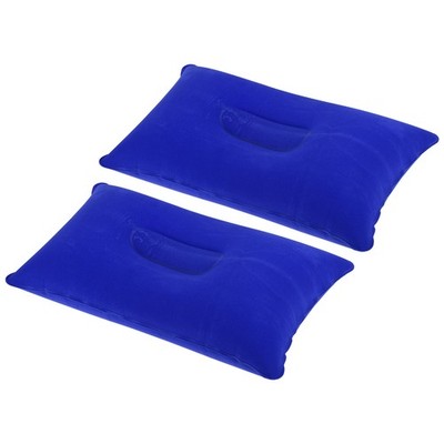 Aufblasbares Kissen, 2er Pack quadratisch ultraleicht Camping Reise Kissen blau