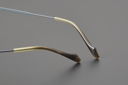 Gafas redondas finas ligeras de titanio marco de metal de doble tono negro gris - Imagen 22 de 22