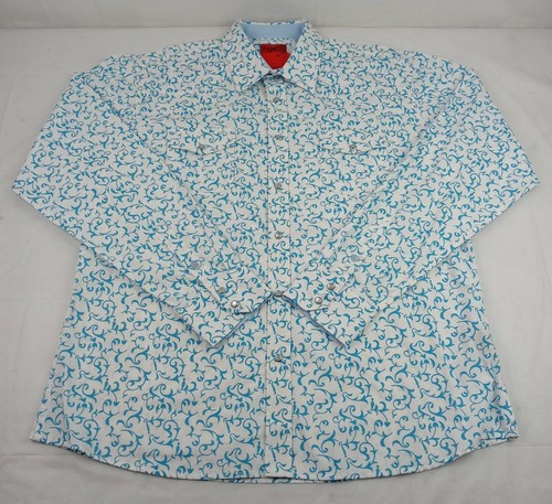 Camisa Western Patron Cito Etiqueta Roja 2XL Hombres Botón A Presión Estampado Completo Vaquero - Imagen 3 de 12