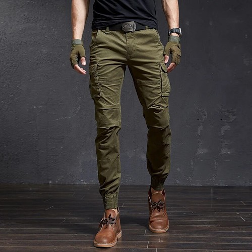 Pantalone Uomo Tattico Cargo Slim Qualità Mimetico Casual Uomo Streetwear - Foto 7 di 30
