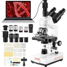 	VEVOR Trinocular Compound Microscope 40X-5000X Magnification Digital	
