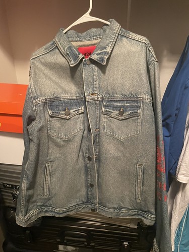 424 fairfax men denim jacket Size XL | eBay